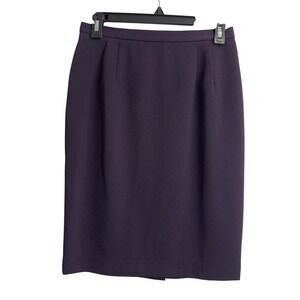 Pret A Porter Suits Women Plum Purple Pencil Skirt Size 6 Textured Crepe‎ Lined